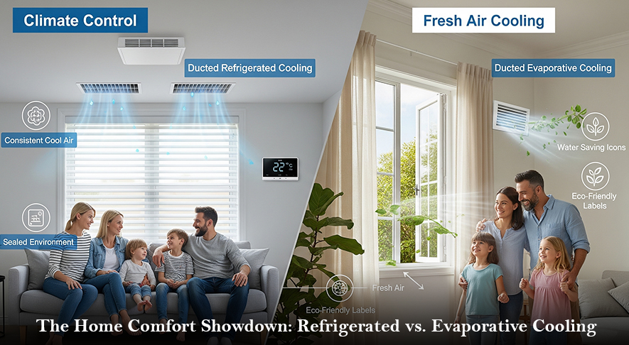 The Home Comfort Showdown: Refrigerated vs. Evaporative Cooling