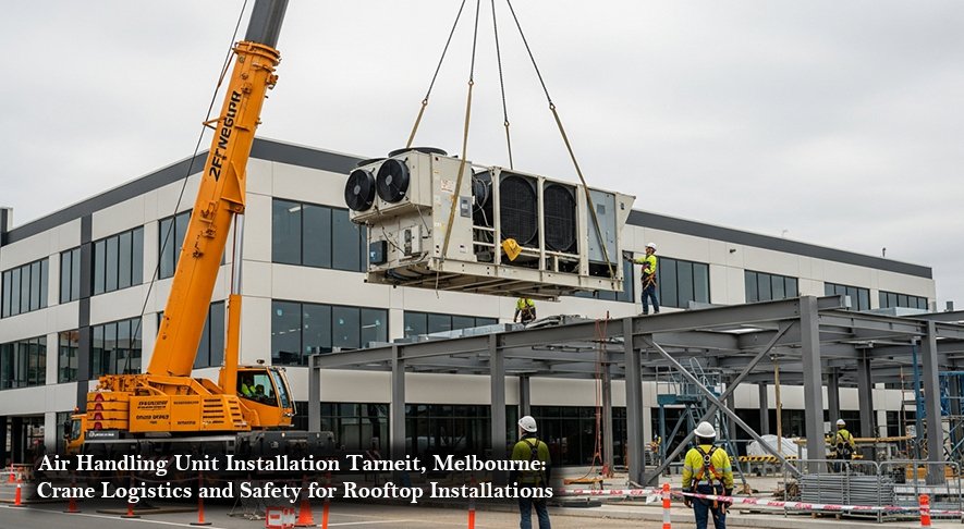 Air Handling Unit Installation Tarneit, Melbourne Crane Logistics and Safety for Rooftop Installations