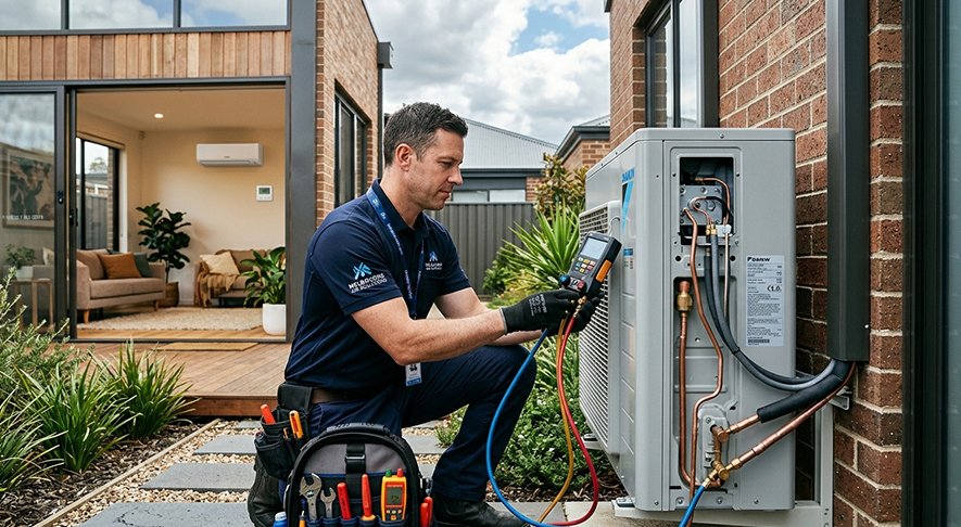 Melbourne Heating and Cooling Repair & Maintenance Guide Inspecting Refrigerant Levels in Split Systems